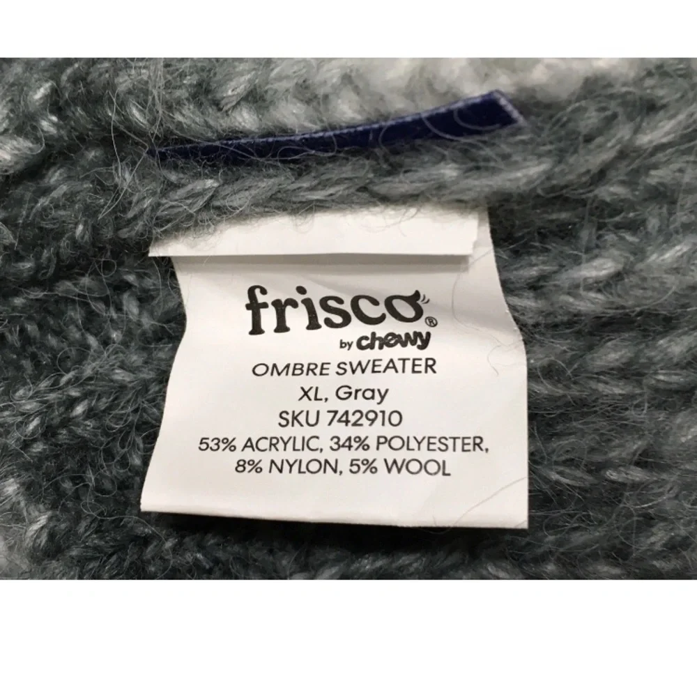 Frisco Pet Apparel XL Dog Gray Ombre Pullover Hooded Sweater